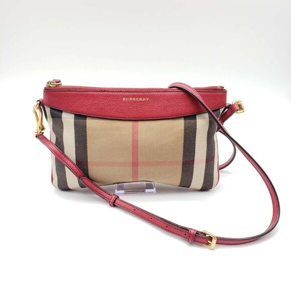 100% Authentic Burberry House Check Derby Peyton Crossbody Clutch Bag 370-082925 - Picture 1 of 12